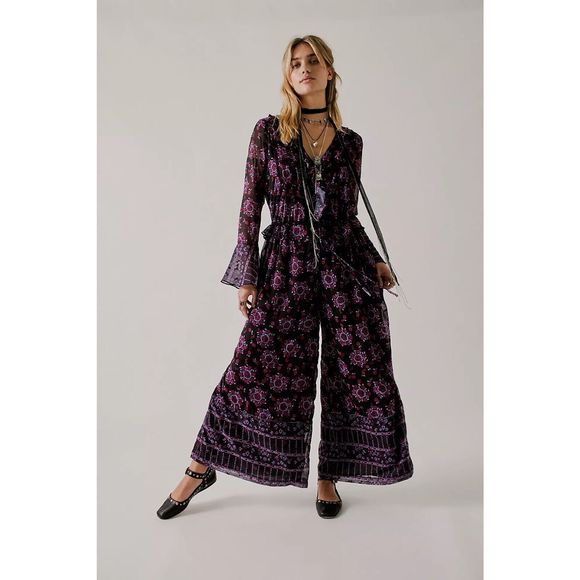New FP x Anna Sui Cassiel Printed Jumpsuit Size Small